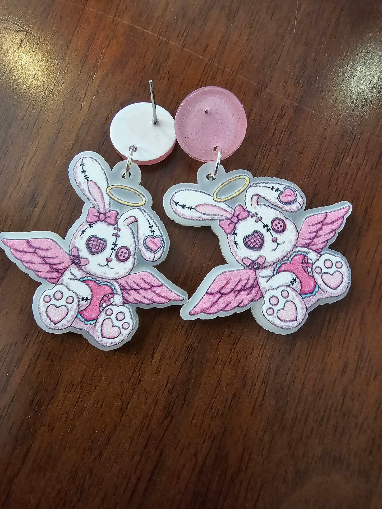 Heaven and Hell bunny earrings