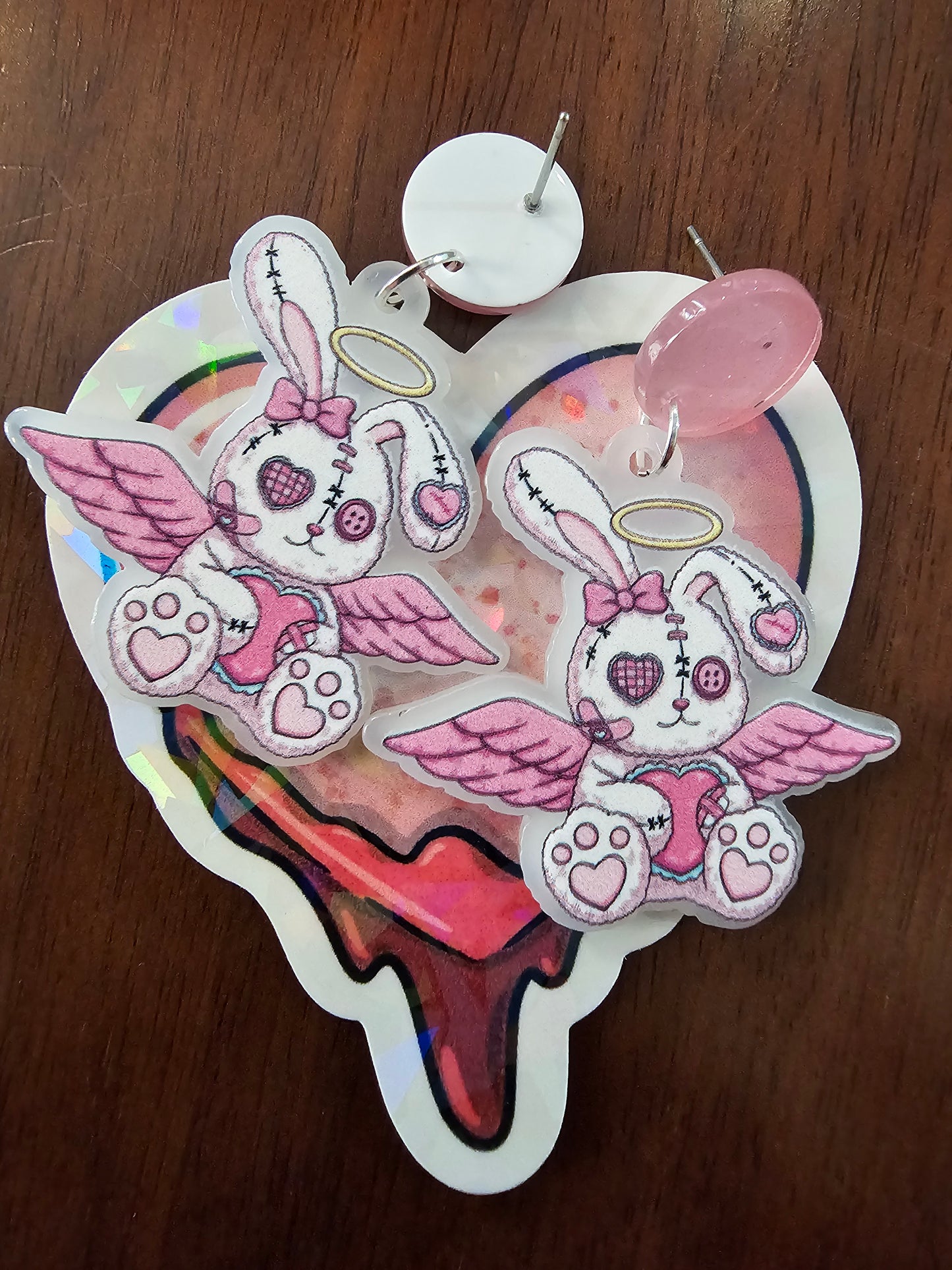 Heaven and Hell bunny earrings