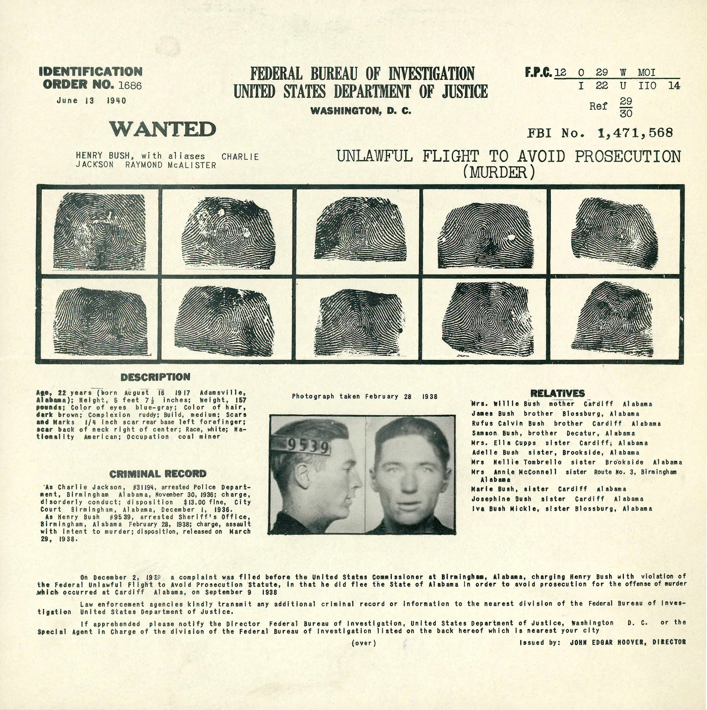 True Crime Record - FBI rap sheets