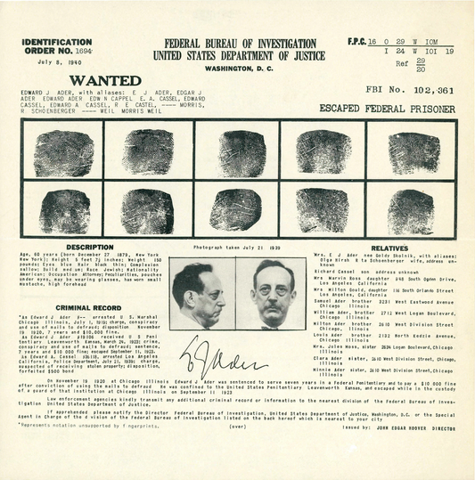 True Crime Record - FBI rap sheets